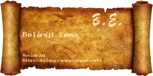 Belányi Emma névjegykártya